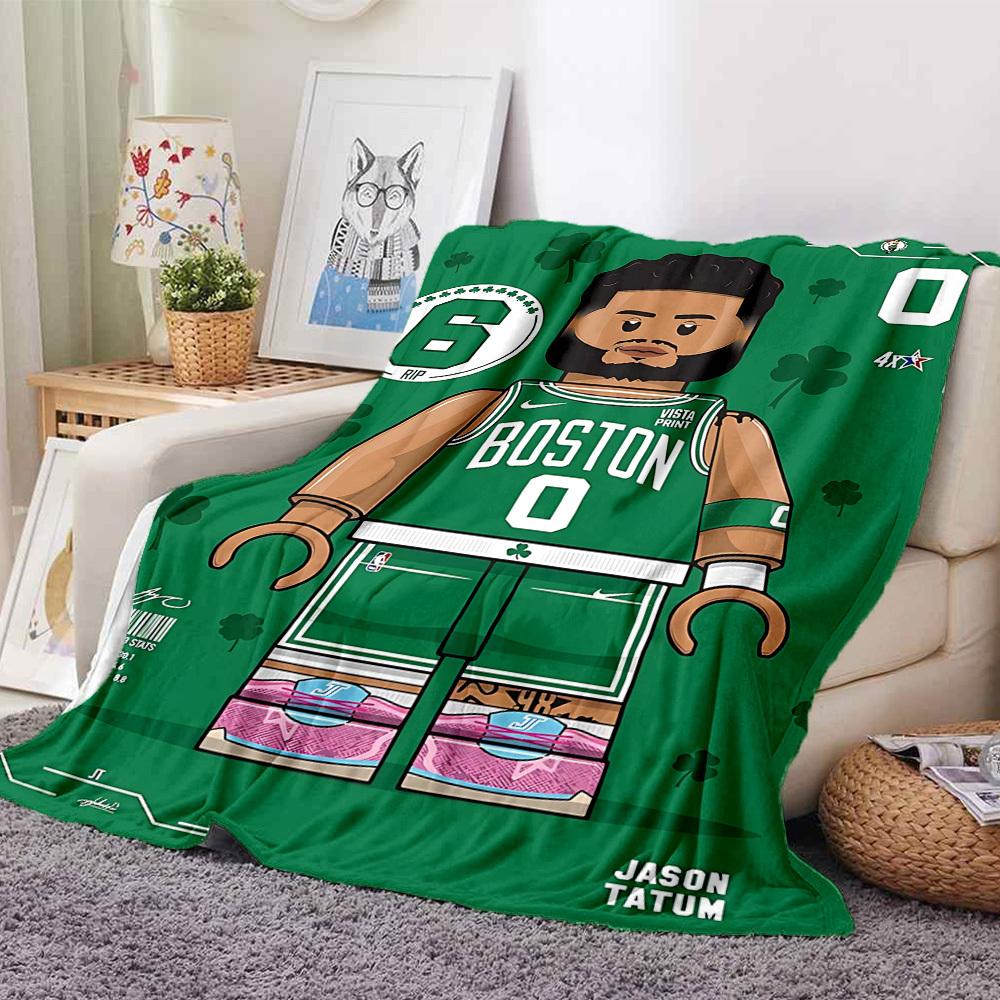 1pc Boston Celtics Basketball Player Flannel Blanket, Soft Skin Friendly with Digital Printing, Various Sizes Available for Family, Friends, Birthday