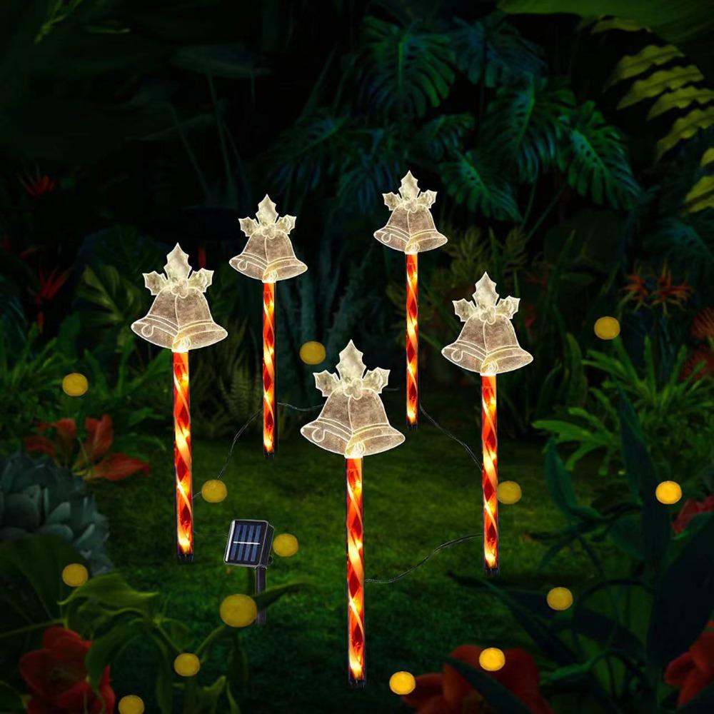 

5 шт./набор 8 режимов Пейзажные рождественские огни Снежинка Солнечные садовые огни Газон Style B