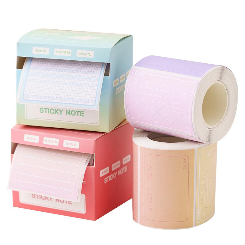 Pull-out Post-it Notes, Gradient Colors, All-adhesive Sticky Notes, Paper Rolls, Students' High Appearance, Simple and Tearable