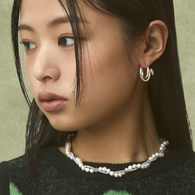 NEUF PIECE CLIMBING PLANT EARRINGS / SILVER