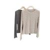 Women's Layered Polka Dot Long Sleeve T-shirt - Spring/Summer 2024 See-through Slimming Design
