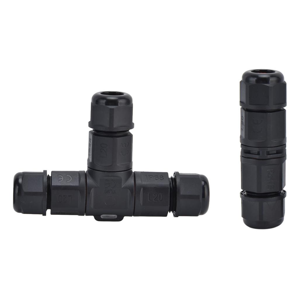 IP68 Waterproof Cable Connector 3 Pin Junction Box Outdoor Electrical Power Lighting 250V 16A