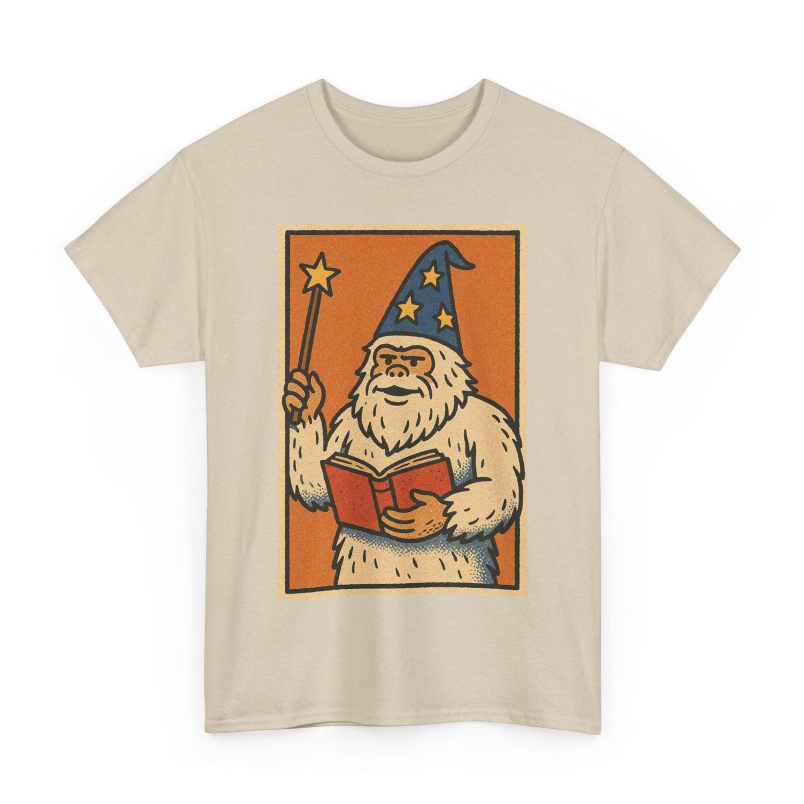 Wizard Yeti T-Shirt: Retro Comic Style Fantasy Tee XL