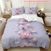 Pillowcase Quilt Cover Three-Piece Set, Gentle Pink Flower Dew Pattern, Skin-Friendly And Breathable, Machine Washable