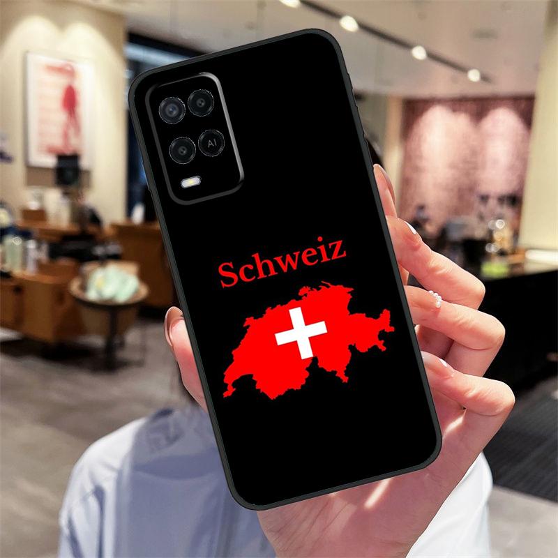 Schweiz Schweizer Flagge Hülle Für Oppo A94 A74 A54 A18 A38 A58 A78 A98 A40 A60 A80 A16 A76 A96 A15 A17 A77 A57S Abdeckung