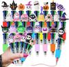 5/10 Stück Halloween Stifte Mini 4-in-1 Farben Einziehbar Bunter Kugelschreiber Kürbis Geist Fledermaus Schreibwaren Schulparty Geschenk