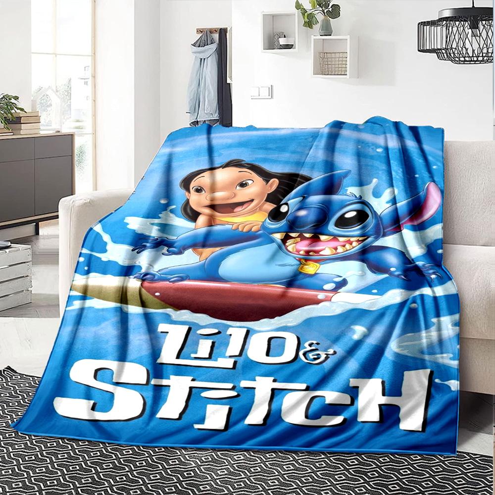 Lilo Stitch Adventure Flannel Blanket Super Soft Warm Cozy Blanket For Sofa Bed Office Travel Allseason Home Decor Gift