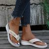 New metal buckle beach slippers women's summer slope heel casual women's sandals slippers