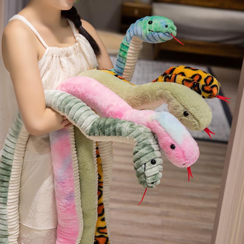 Strip Snake Simulation Plush Toy Cute Cartoon Funny Creative Doll Decoration