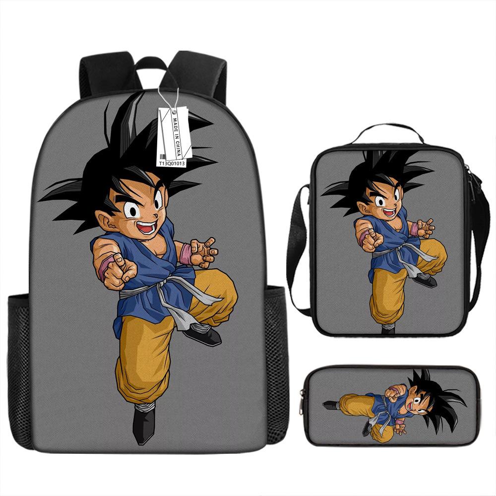 Dragon Ball Dragon Ball Student School Bag Cartoon Backpack Crossbody Bag Pencil Bag Waterproof Three-piece School Bag