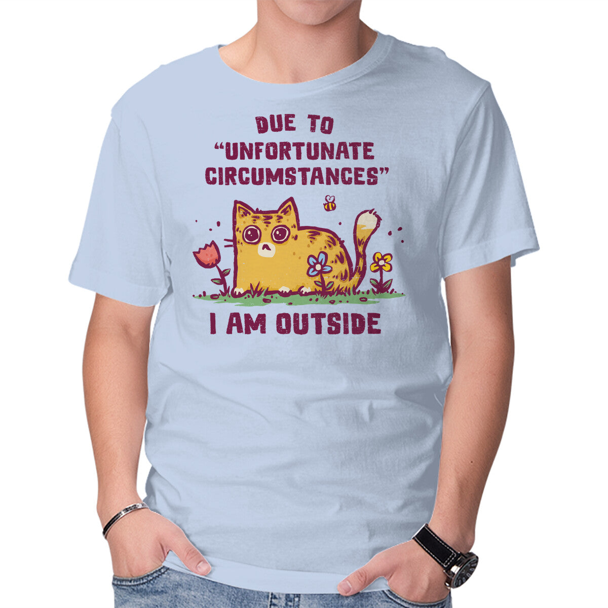 Unisex Crew Neck T-Shirt Unfortunate Circumstances Graphic Short Sleeve Casual Tee XXXXL