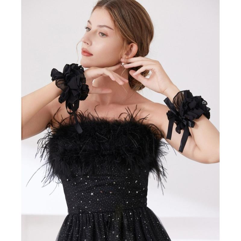 Elegant Arm Cuffs Comfortable Elastic Bowknot Wrist Cuffs Sleeves For Outfit Enhancer Women Armwear Decorative Accessory