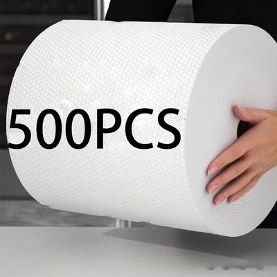 500/50pcs Kitchen Disposable Rags Reusable Non-Woven Cleaning Cloths Washing Dishcloths Rag Cloth Towels Scouring Pads