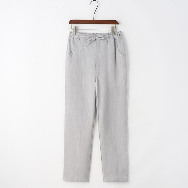 Men's Beach Streetwear Cotton Linen Sweatpants Casual Pants Hawaiian Vacation Loose Summer Straight Pants Male