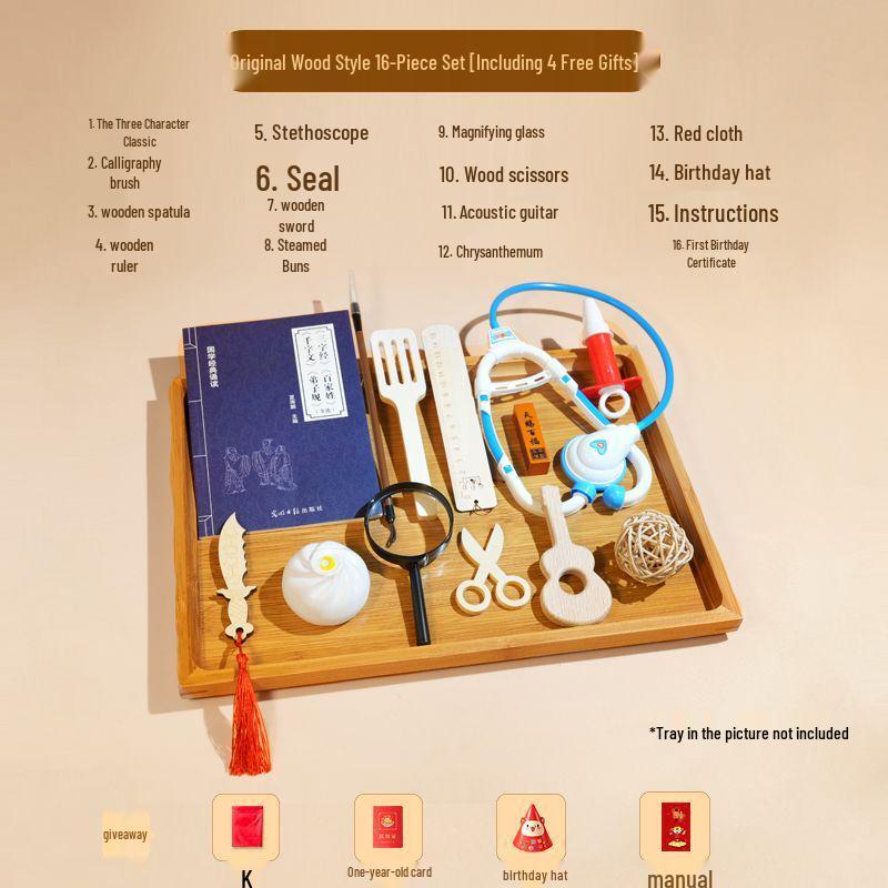 Zhua Zhou Requisiten-Set: Babys erster Geburtstag Zeremonie für Jungen & Mädchen