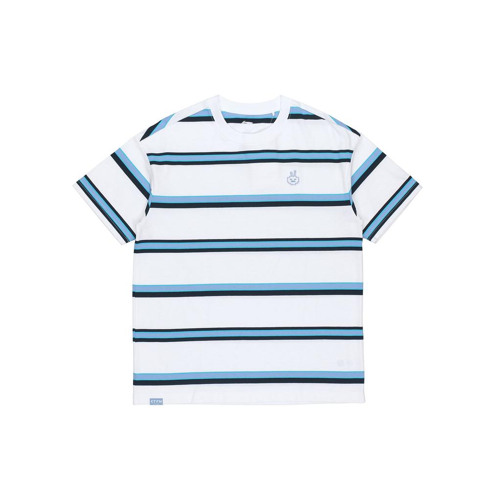 Li Ning CF Alien Relic Striped Loose Short Sleeve T-Shirt Unisex Tops White AHSR724-1