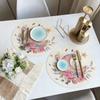 Round Plate Dining Mat Ramadan Festival Party Dinner Tablecloth Decoration Muslim Islamic Eid Al-Fitr Tableware Pad Decor