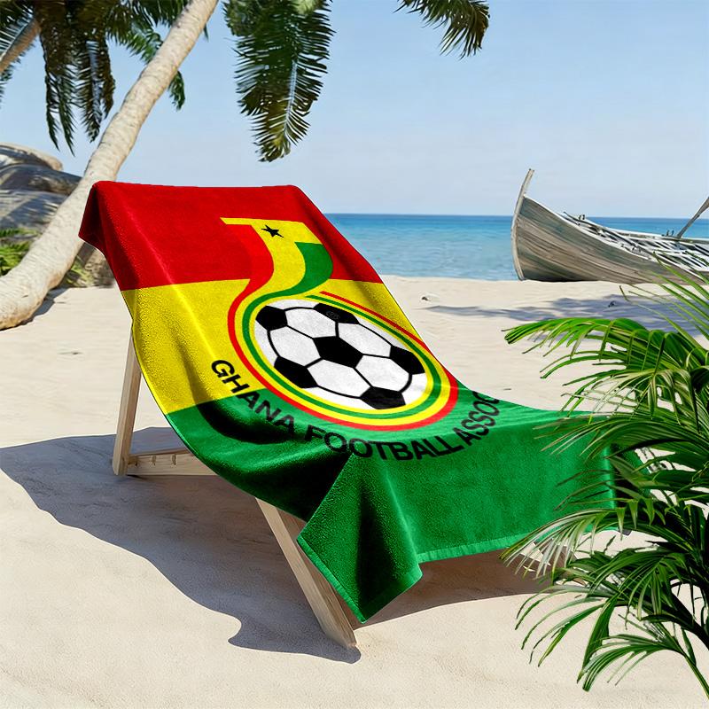 Ghana football Print Beach Towel, Large Soft Quick Dry Towel for Beach Camping Swimming