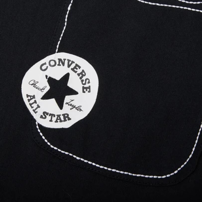 Converse T Shirts Men's Black Crew Neck Moderate Straight Fit 10027256-A03