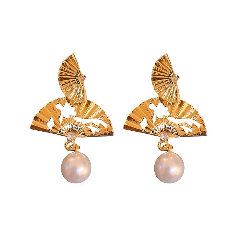 Kolczyki Imitujące Wachlarze, Wysokiej Klasy i Pełne Temperamentu, Kolczyki w Chińskim Stylu Hanfu dla Kobiet