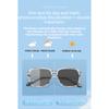 New Stylish Large Frame Photochromic Myopia Glasses Women Men Fashion Color Changing Anti Blue Light near Sight Eyeglasses  -4.0