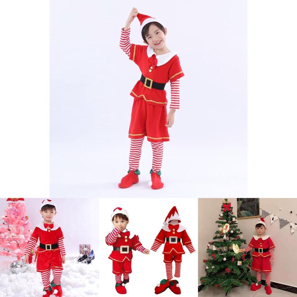 Joyful Christmas Elf Toddler Outfit For Xmas Party Claus Costume