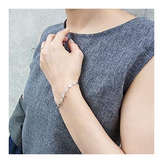 Bracelet for ladies/luxury 5 pieces bracelet/platinum coating/925 silver/stackable