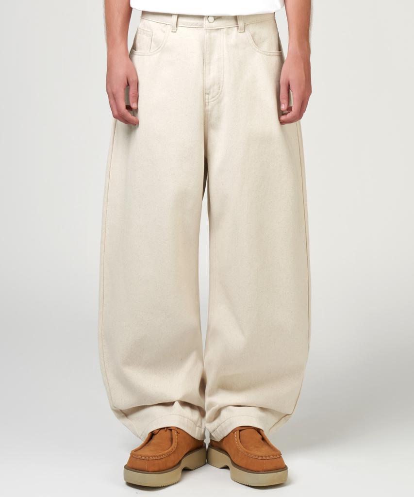 UNTAPPED STUDIO [2Pack] Washed Curved Wide Cotton Pants 4 Colors