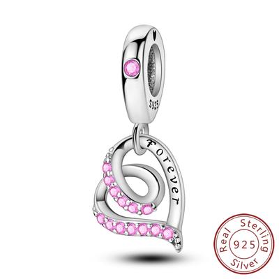 Copper Eternal Love 3D Love Pendant Charms Beads Fit Original Necklace Bracelet Diy Gift Women Party