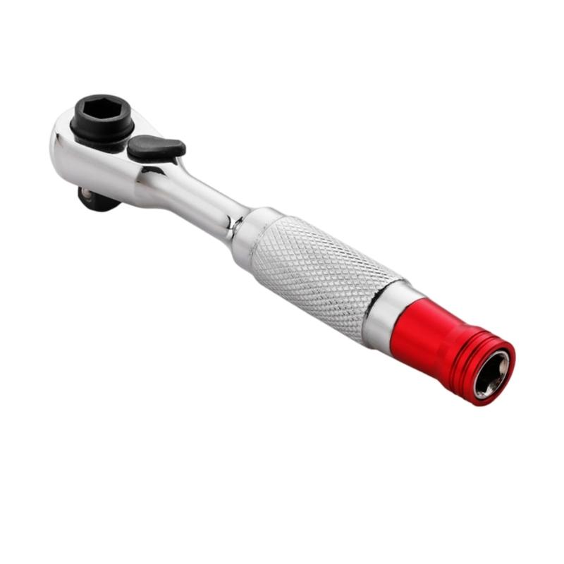 High Torques 1/4Inch Ratchet Wrench Socket with 2 Directional Mechanism and Swivels Head for Accessing Tight Confined Space