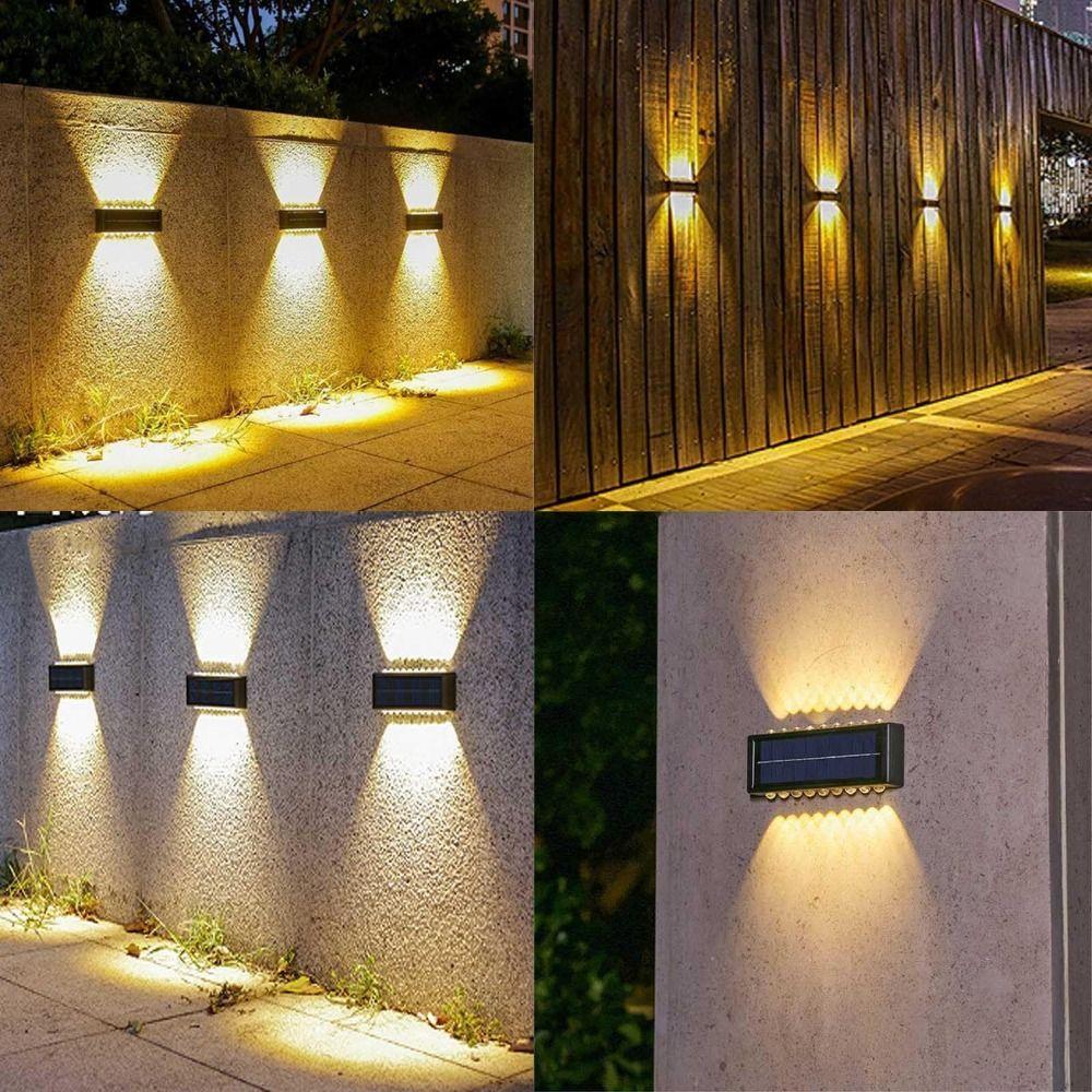 Warm Light Solar Wall Lamp Streetlights Waterproof Lamp Decoration Lights Outdoor Lighting  Garden