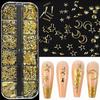 12Grids 3D Exquisite Cross Nail Art Rhinestones Y2K Metal Punk Full Glitter Diamond Cross Nail Charms