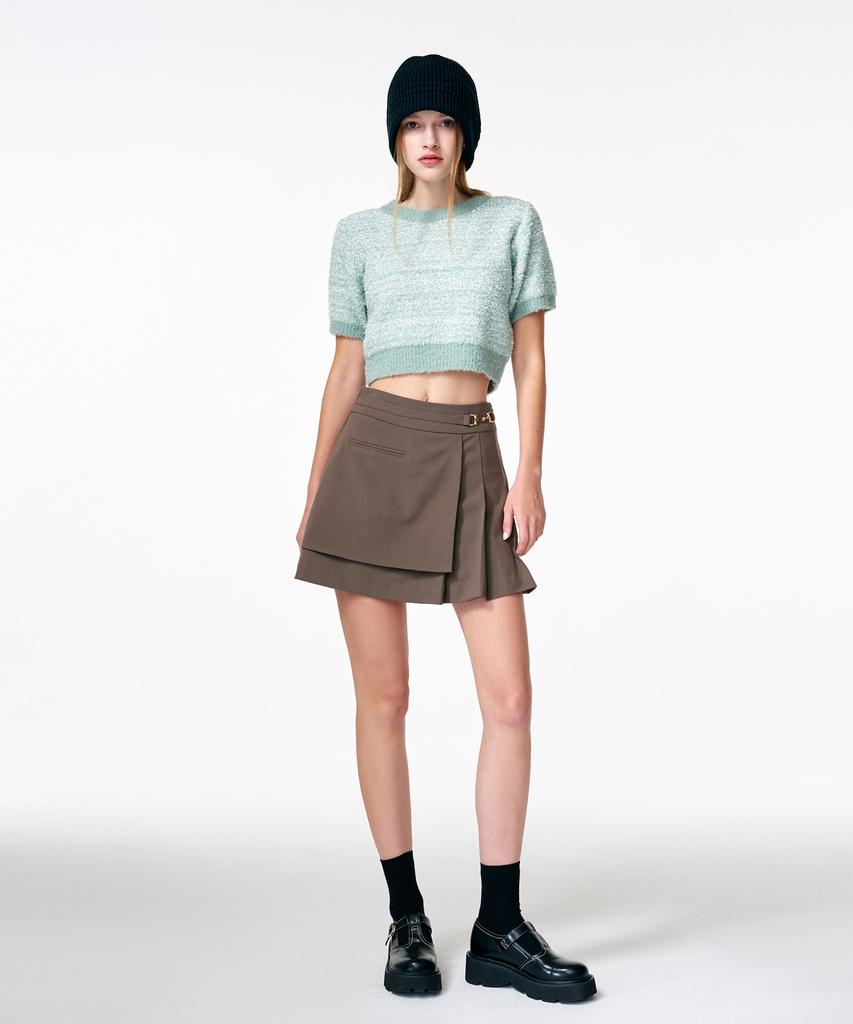 ETMON Color Blend Short Sleeve Knit Top Mint