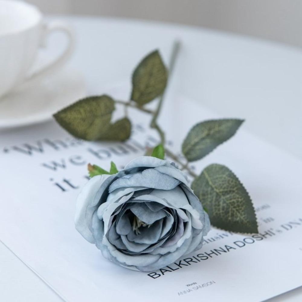 

Silk Flower Silk Rose Plastic Bridal Bouquet New Artificial Flowers Outdoor синій