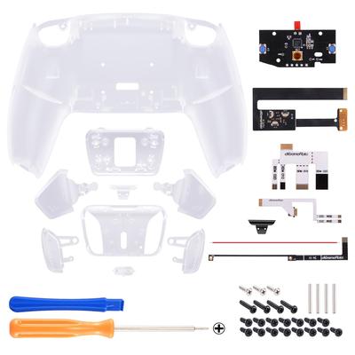 EXtremeRate Kompatibel med PS5-kontroller Programmerbar Bakre Paddel Genomskinlig Plast RISE4 Remap Kompatibel med PS5-kontroller med Uppgraderingskort och