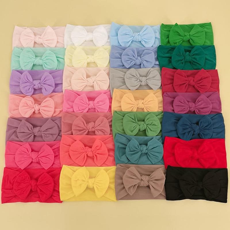 

28 color combination, infant headscarf, baby nylon seamless wide-brimmed headband, children s bow headband.