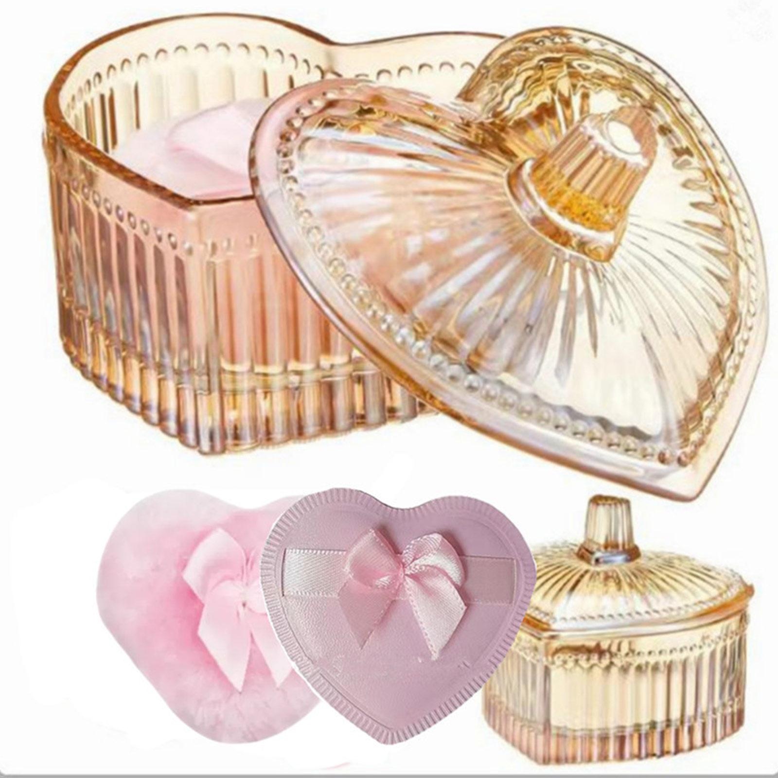 

Пуховка для тела и контейнер, баночка для присыпки с пуховкой для макияжа, большая пуховка для тела для женщин One Size