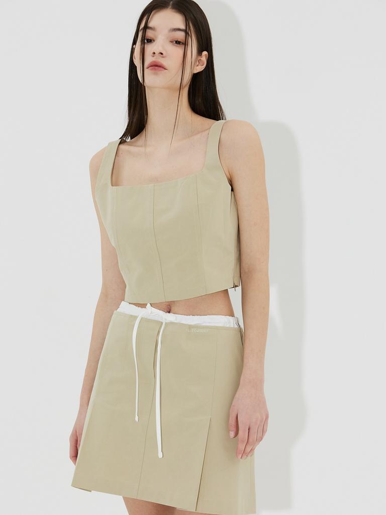 Vi A Romer Cotton Fleece Skirt - Beige