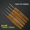 Free Shipping: Bamboo Handle Crochet Hook, Round Head, 1.0~3.0mm - Handmade Knitting Tool