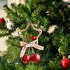 15.5x9.5cm Christmas Bell Ornament Pine Berry Design Xmas Atmosphere Hollow-out Five-pointed Star Gift Multi-Color