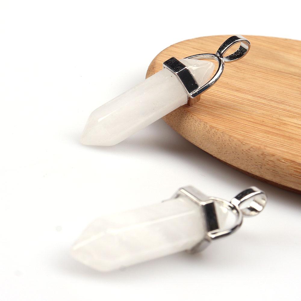 Collana Pendente Esagonale a Doppia Punta di Ametista per Yoga e Guarigione