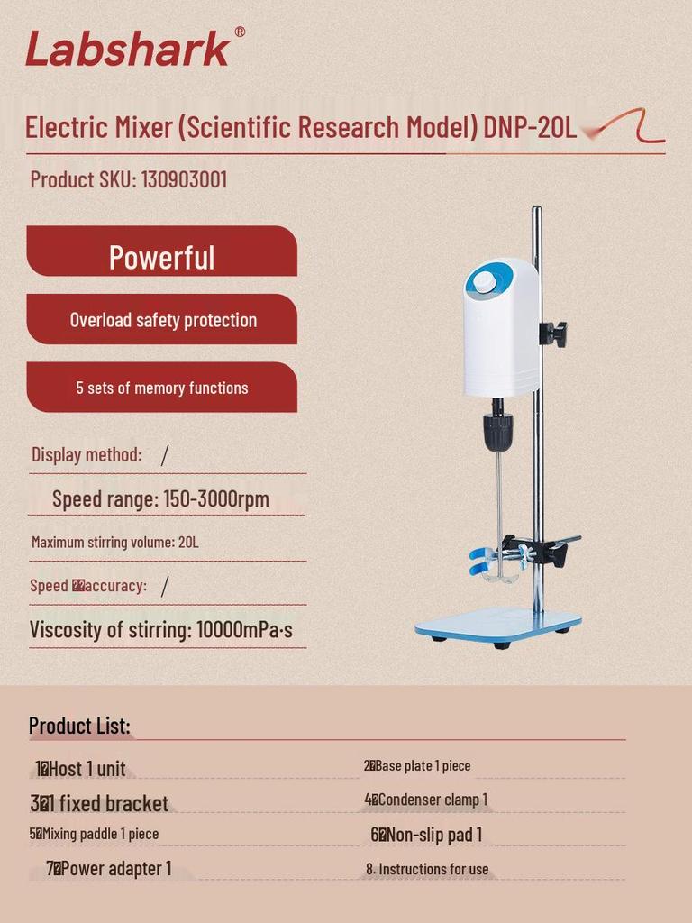 Labshark Digital Display Top-Mounted Cantilever Mixer for Laboratory and Industrial Use