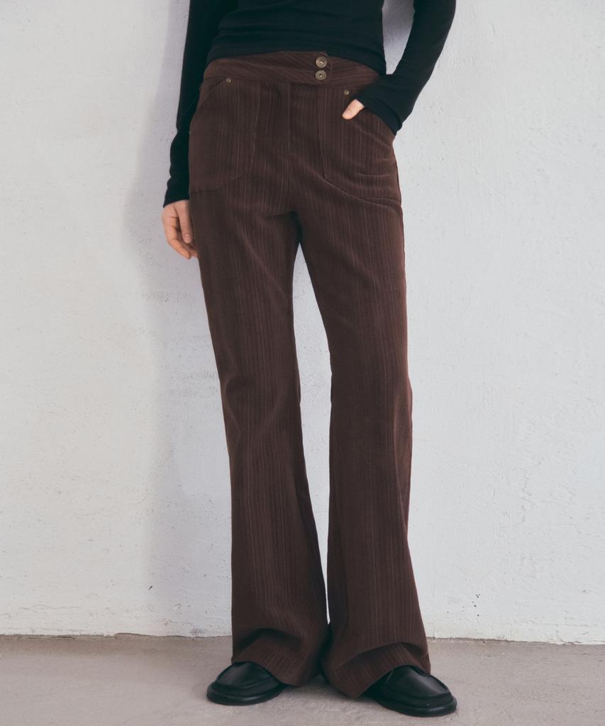 Aueonoseuteljia Dusty Corduroy Slim Bootcut Pants_Brown(O25-Pt14)