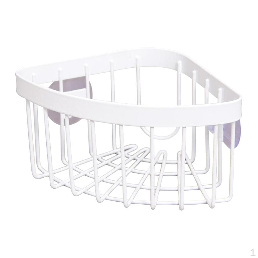 Chrome Kitchen Sponge Caddy Sink Brush Holder Rack Organizer Suction Cup Back NB Chrome Kitchen Sponge Caddy Sink Brush Holder Rack Organizer Suction Cup Back NB