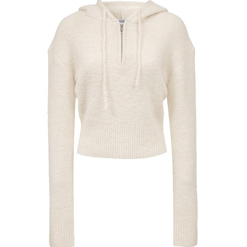 

Женский свитер с капюшоном из смесовой шерсти со спущенным плечом VEROMODA M