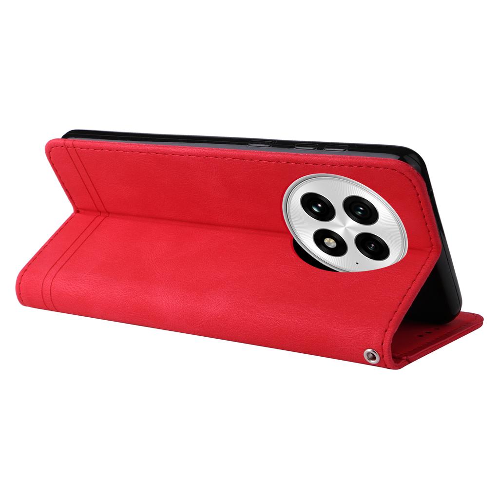 For OnePlus 13 Leather Wallet Cases Skin Touch Phone Cover Stand with Strap