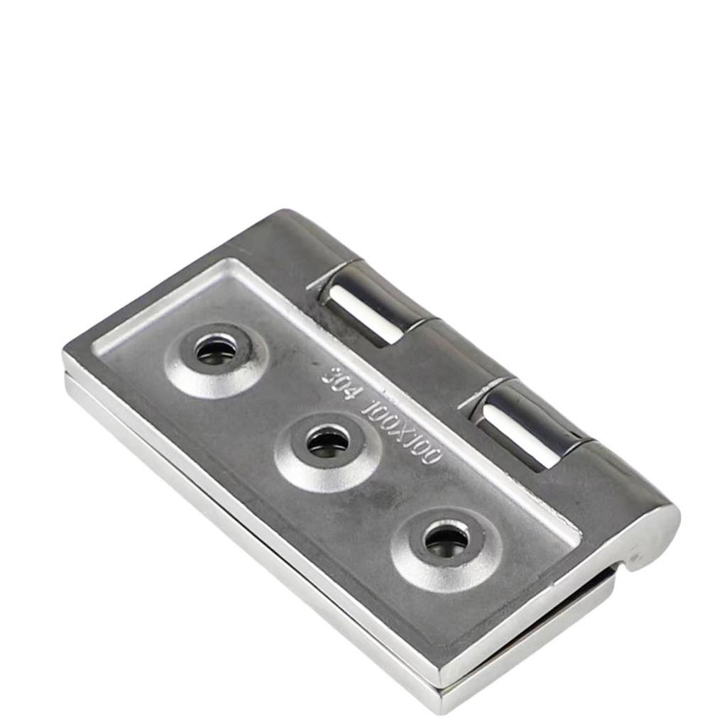 B5XE 2/4Packs Hinges With 6 Holes Stainless Steel Yacht 100mm Hinge Set
