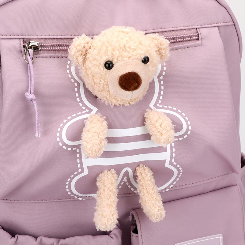 Zaino per la scuola primaria femminile Zaino leggero per studenti Zaino carino con orso
