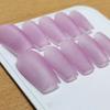 100% HANDMADE Almond Shape Artificial Nail Art Purple Aurora Cat Eyes Full Cat Eyes Matte Frosted Minimalist Nails Reusable and Removable Fake Nails