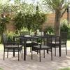 Garden Dining Set 5 pcs Black Poly Rattan